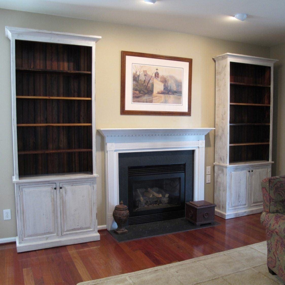 Bookcases With Doors Furniture From, Bookcases Either Side Of Fireplace