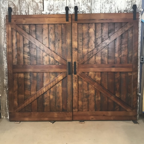 bi-parting barn doors, rustic barn doors
