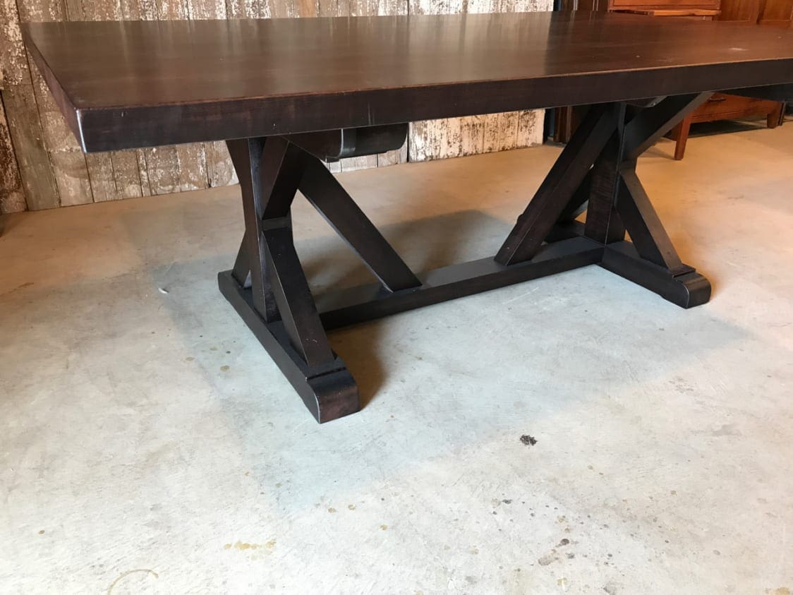 Trestle Table, Maple Trestle Table, Dark Maple Table