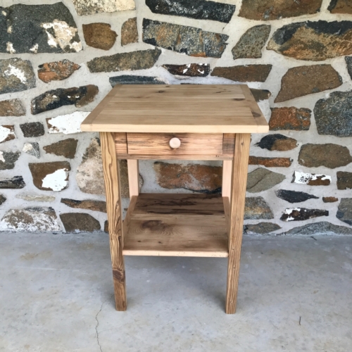 Rustic accent table, reclaimed wood end table
