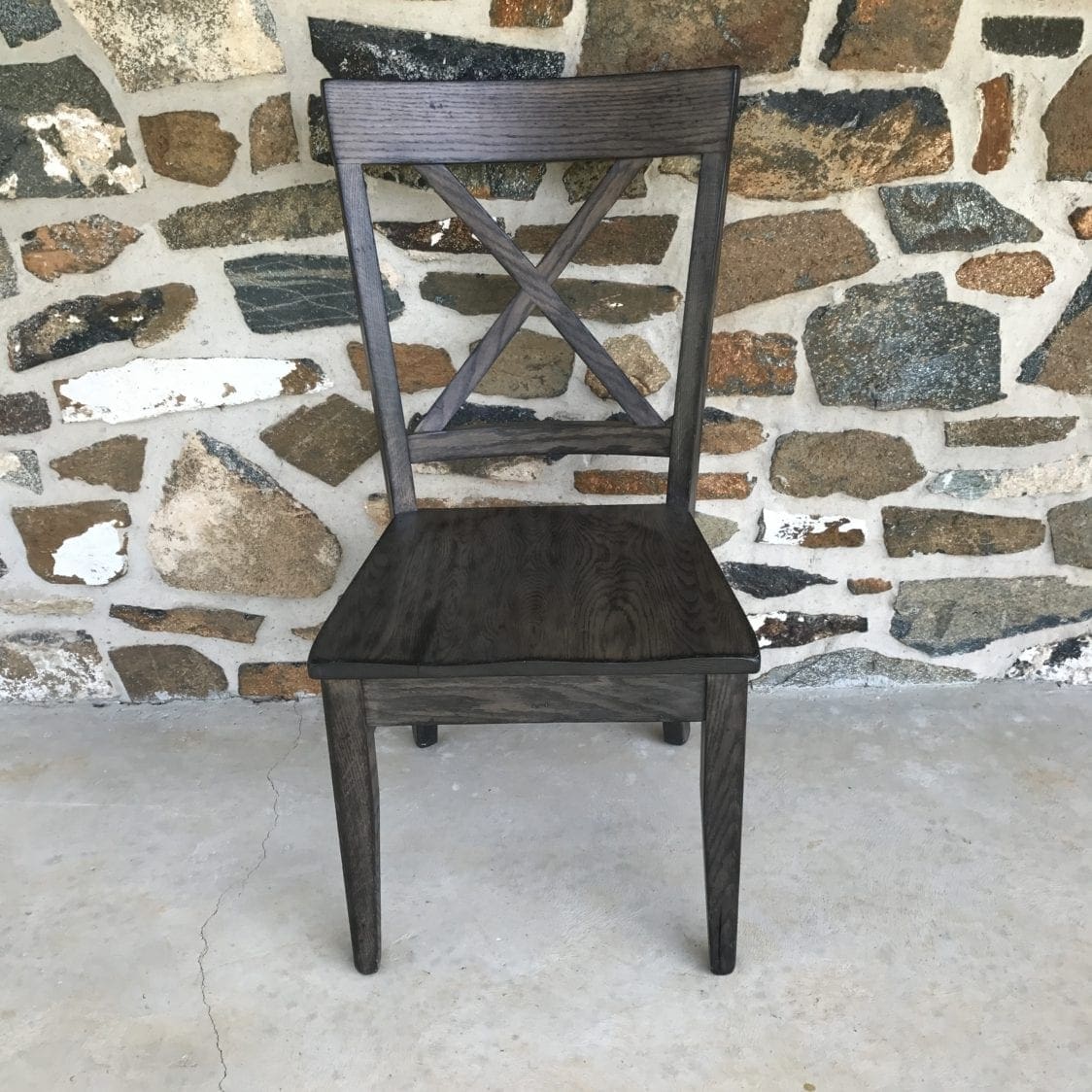 X back chair in weathered gray