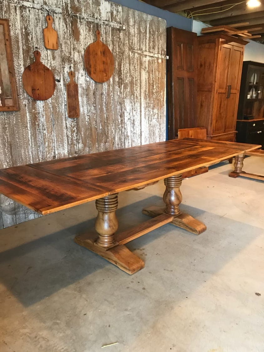 Table with extensions, Rustic Oak Table