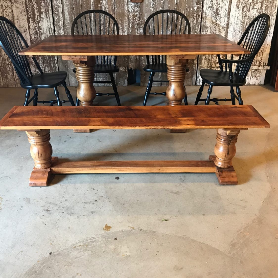 Rustic bench, Farmhouse table and Bench