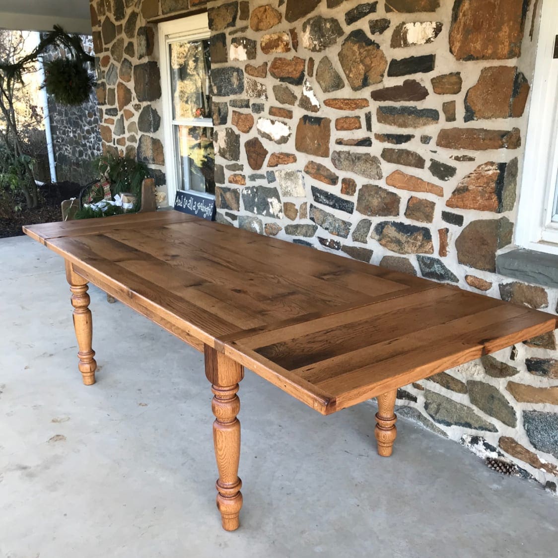 farmhouse table, oak table