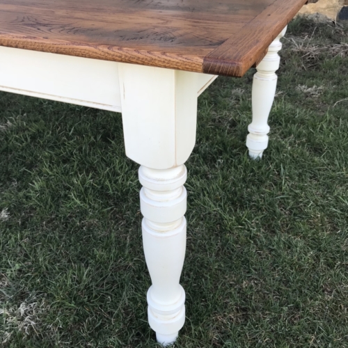 Oak Table With White Painted Legs Furniture From The Barn   IMG 3934 2 500x500 C 