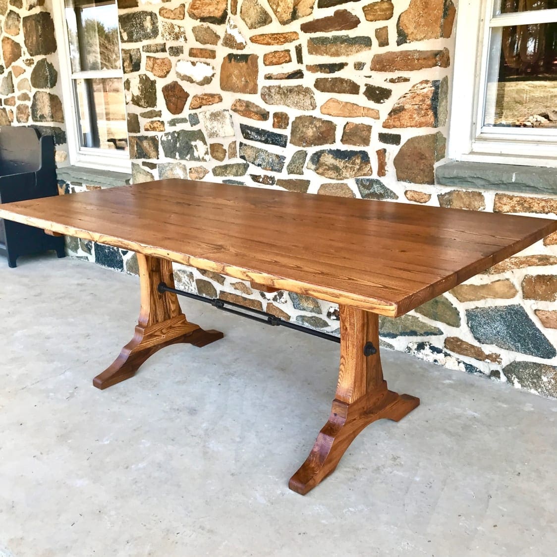 Trestle table, wood table