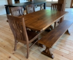 X Trestle table in oak