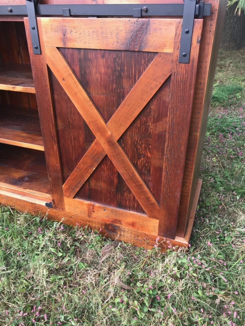 barn door cabinet, wood cabinet