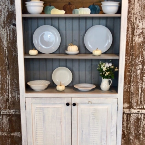 Farmhouse Bookcase Furniture From The, Vintage Farmhouse Bookcase With Doors