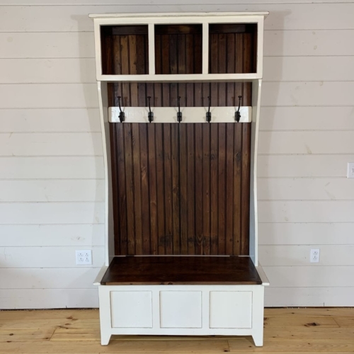 42″ Wide Hall Tree With Three Open Top Cubbies | Furniture From The Barn