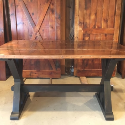 Copper top deals bar height table