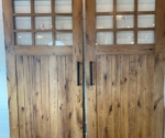 White oak barn doors with glass