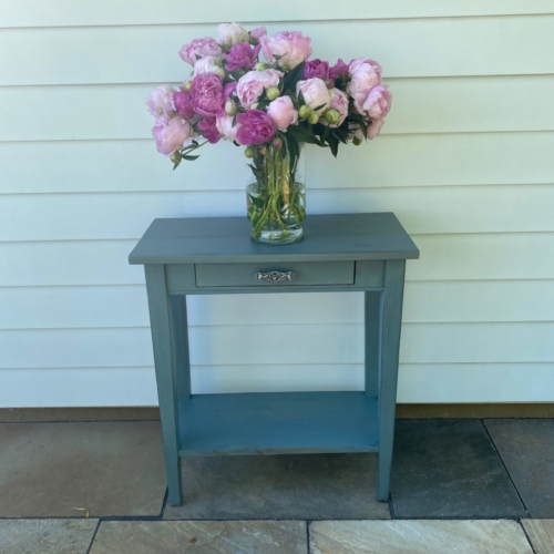 French gray accent table