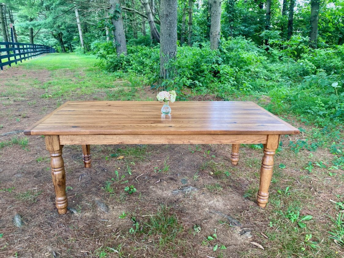 reclaimed white oak farmhouse table