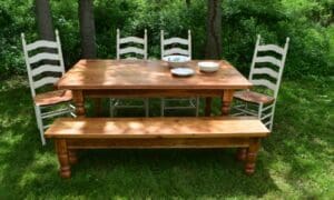 Oak table made of barnwood