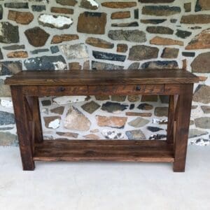 reclaimed barn wood console