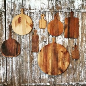 reclaimed wood cheese boards